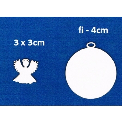 BEERMATA #1,5mm , biała tekturka , scrap , BOMBKA  4cm + aniołek,  birmata